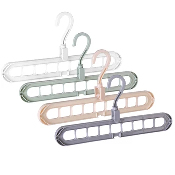 

9-hole Clothes Hanger Organizer Space Saving Hanger Multi-function Folding Magic Hanger Drying Racks Scarf Clothes Storage