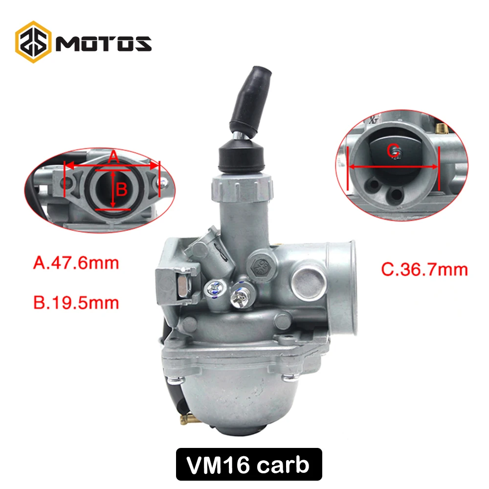 Карбюратор ZS MOTOS VM16 Mikuni КАРБЮРАТОР 50 70 90 110CC Pit Trail велосипеды для грязи квадроциклы