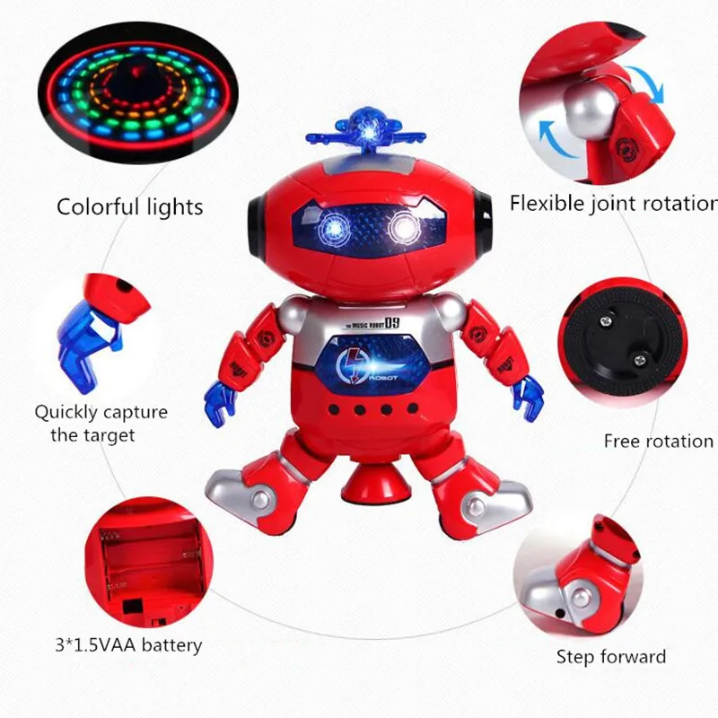 New 360 Space Rotating Dance Astronaut Robot RC Music LED Light Electronic Walking Funny Toys for Kids Children Birthday Gift