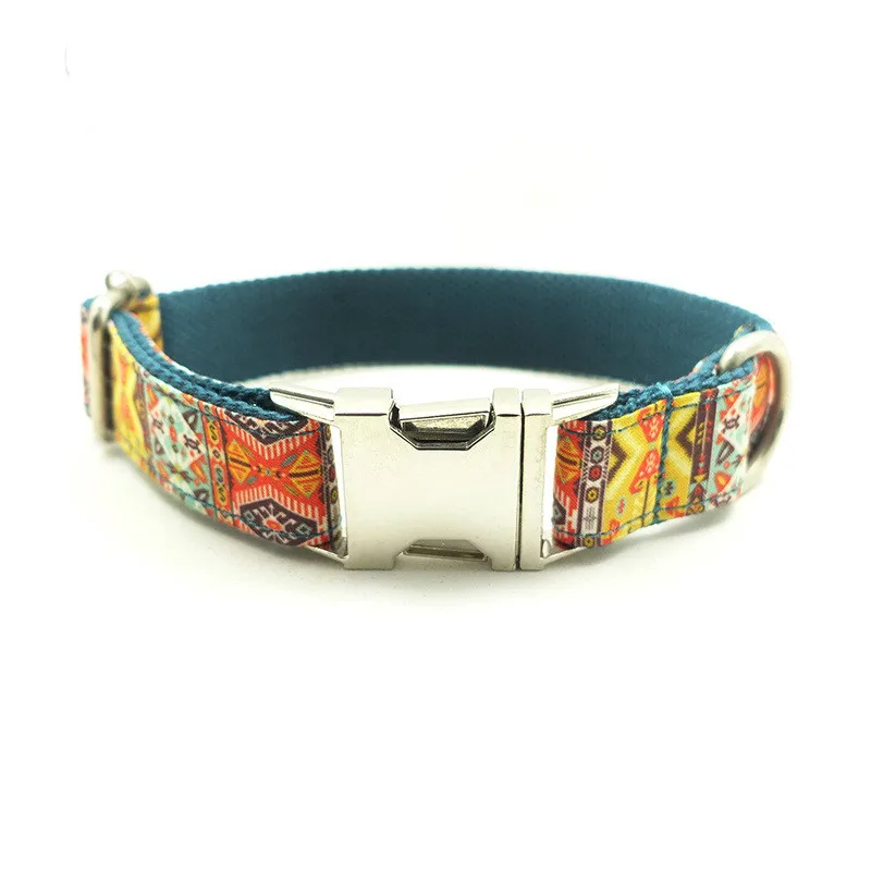 

New pet foreign trade dog ring metal clasp dog collar national style pet products pet collar dog collar leather