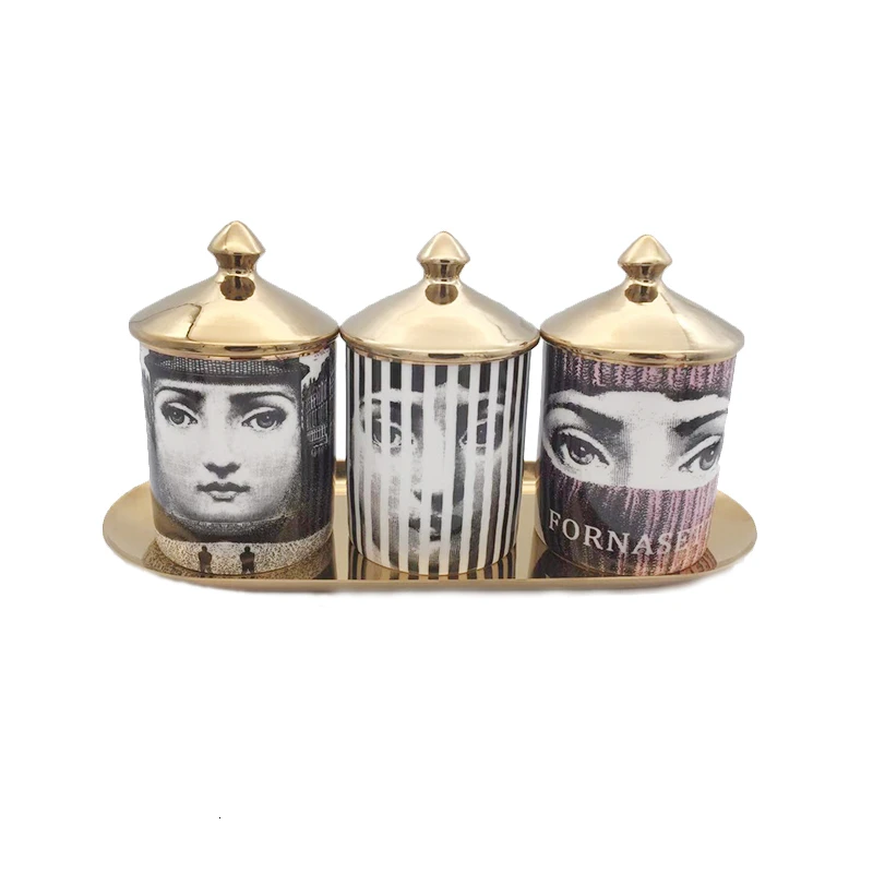 Ручка для макияжа, баночка, держатель для кистей Fornasetti, подсвечник, Ювелирное Украшение, баночка для хранения макияжа, керамические изделия, украшение для дома, держатель для ручек