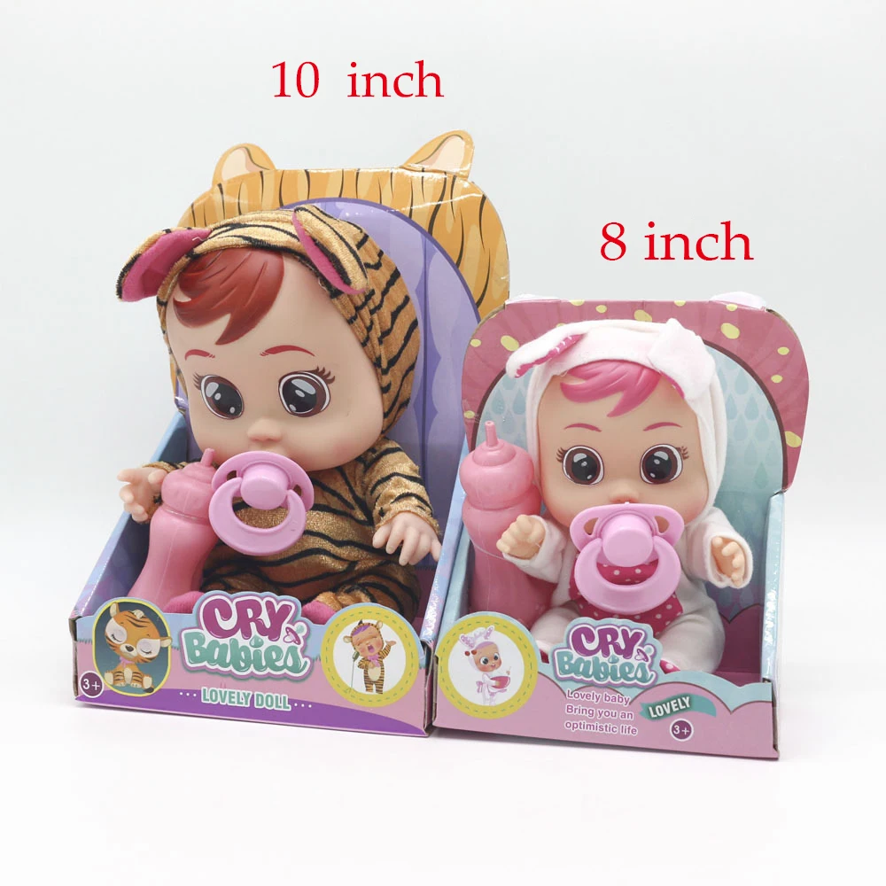 

Electric Silicone Crying Baby Doll, Sound, Dressing Doll Toy Gift for Children