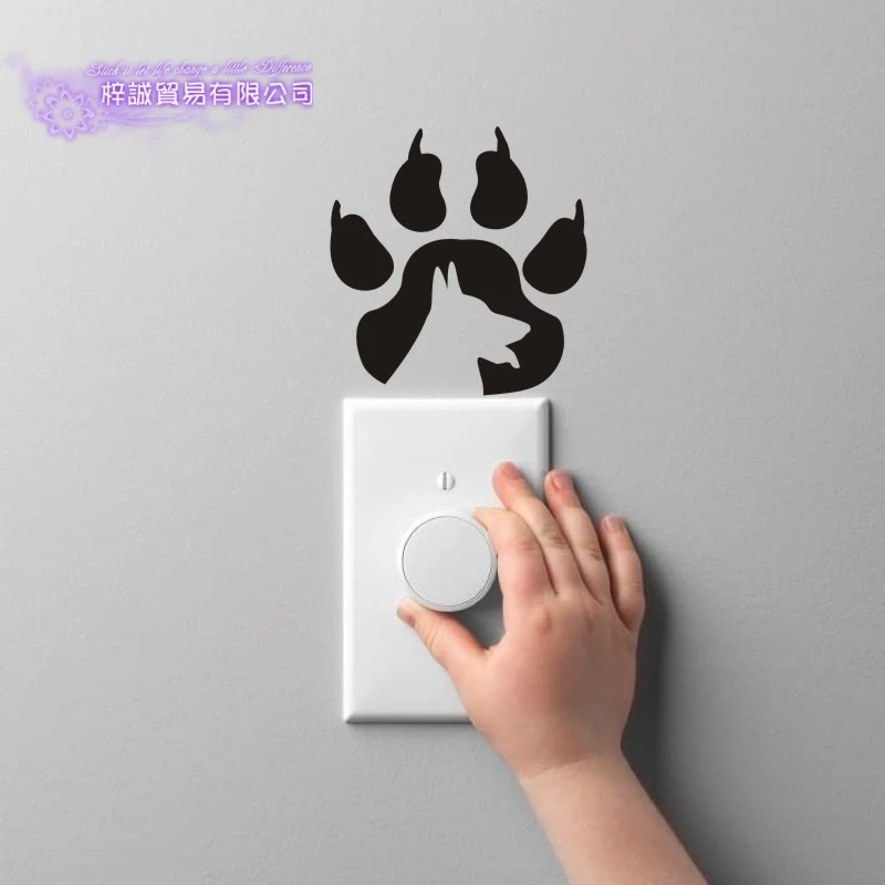 Dog Switch Sticker Decal Pet Shop Sticker Decalcomania Poster Vinile Wall Art Decalcomanie Decor Murale Pet Clinic Decal Car Sticker