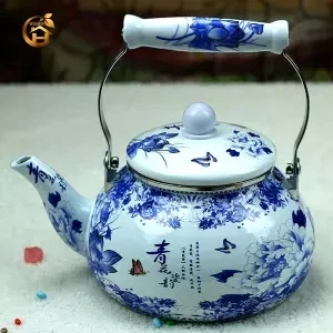 Эмалированный чайник для кемпинга, кухни, чайник, электрический чайник с контролем температуры, эмалированный горшок для кемпинга, кухни, горячая распродажа - Цвет: 2.1L