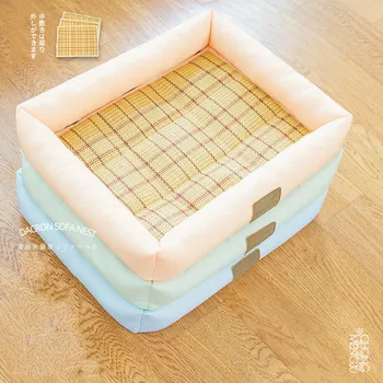 

Pet Summer Washable Kennel Supplies Oxford Teddy Bear Detachable Air Conditioning Mat Ice Pad Bed Deep Sleep Dog House