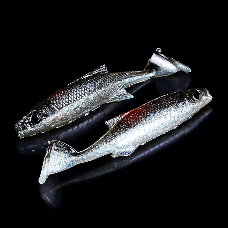 10pcs/lot Artificial Fishing Lure Soft Lure 2.5g/7cm Shad Carp Baits Swimbait Jig Head Fishing Silicone Rubber - Цвет: H
