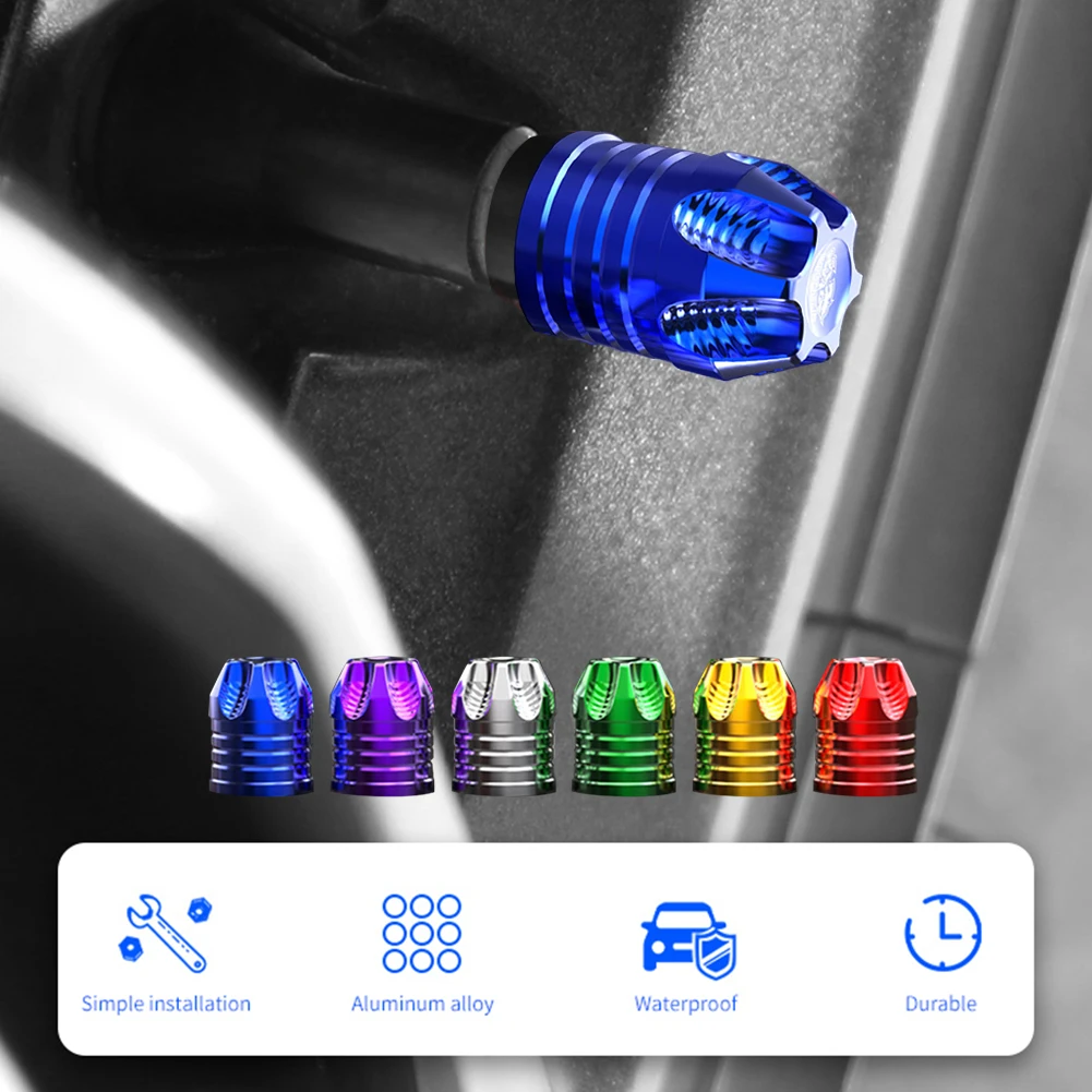2PCS Aluminum Car Tire Valve Stem Caps Tyre Air Dust Caps Truck Dirt