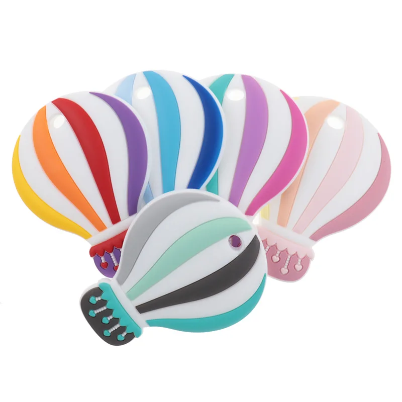 실리콘 Teethers 뜨거운 공기 풍선 치아 펜던트 젖꼭지 BPA 무료 제품, 장난감 간호사 액세서리, 10 개