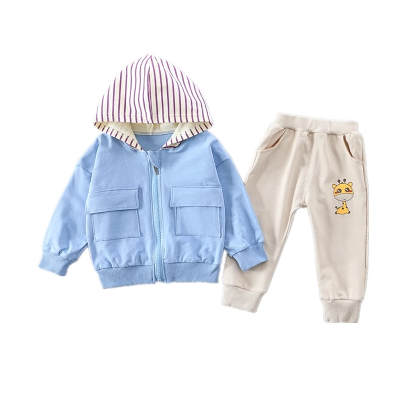 

New Spring Autumn Baby Girl Clothes Children Boys Cotton Jacket Pants 2 Piece Set Infant Toddler Fashion Costume Kids Tracksuits