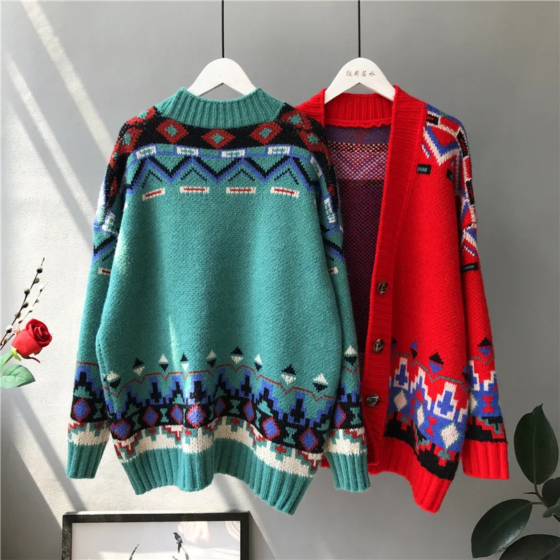 Вязаный кардиган, пальто, верхняя одежда, Повседневный корейский женский свитер, зимний осенний вязаный свитер, Женский Рождественский свитер