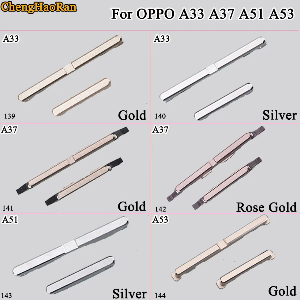 

ChengHaoRan 1 Set Side Button Power Volume Key Replacement Spare parts For OPPO A33 A37 A51 A53