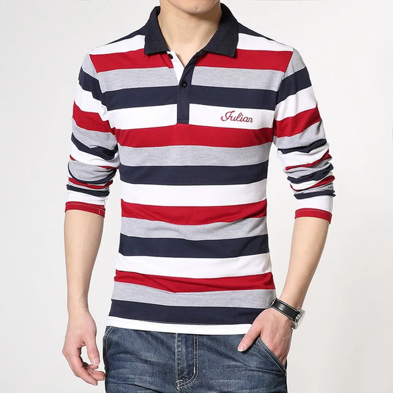 Striped Design New 2020 Men s Brand Polo Shirt Long Sleeves Fashion Spring Autumn Clothes Plus Asian Size M-3XL 4XL 5XL | Мужская одежда