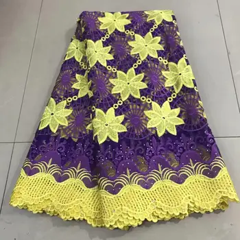 

2019 Latest Nigerian African Lace Fabric High Quality For Men Cotton Dry Lace Fabric With Stones Swiss Voile Lace In Switzerland