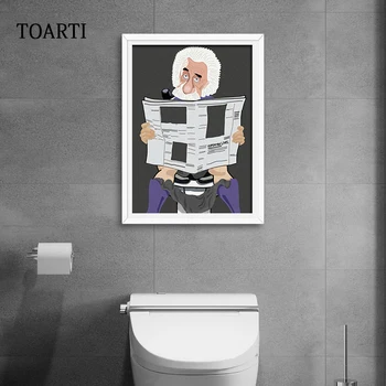 

Cartoon Washroom Prints Posters Character Canvas Painting on The Wall for Toilet Home Decor Modern Reading Paper Art Pictures