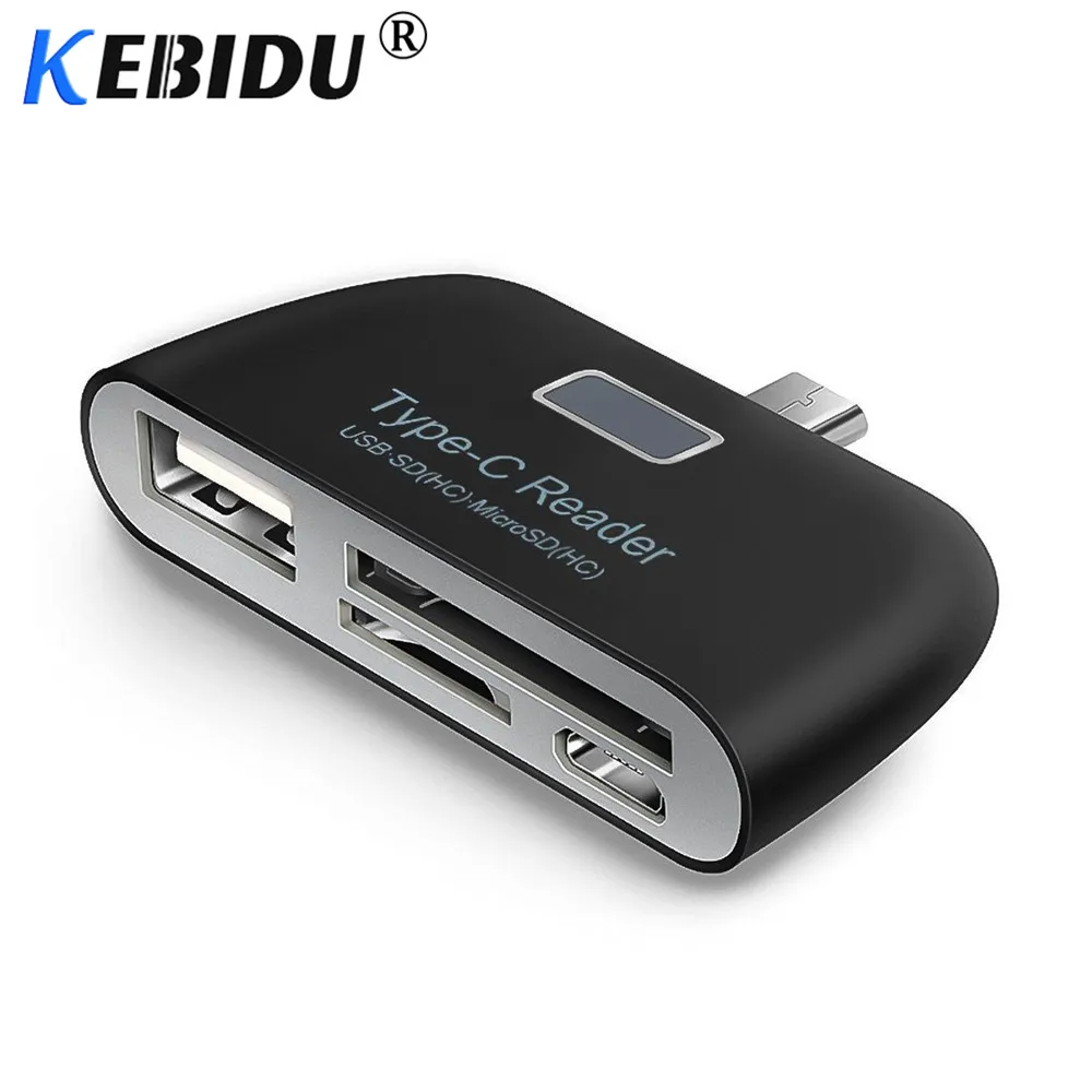 Kebidu 3 в 1 адаптер для карт памяти USB 3,1 type C USB-C TF SD OTG кард-ридер для телефонов Macbook, планшетных карт, чтения