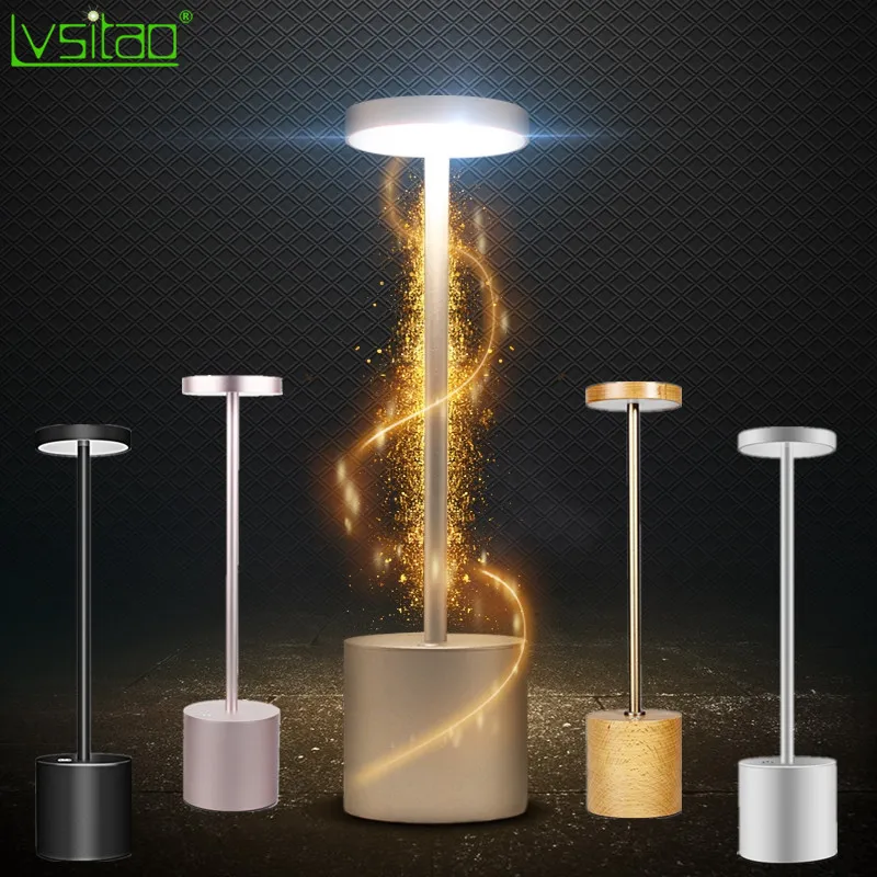 

Portable metal touch usb led table lamp Modern Simple creative bed side lamp rechargeable for hotel bar home reading study light