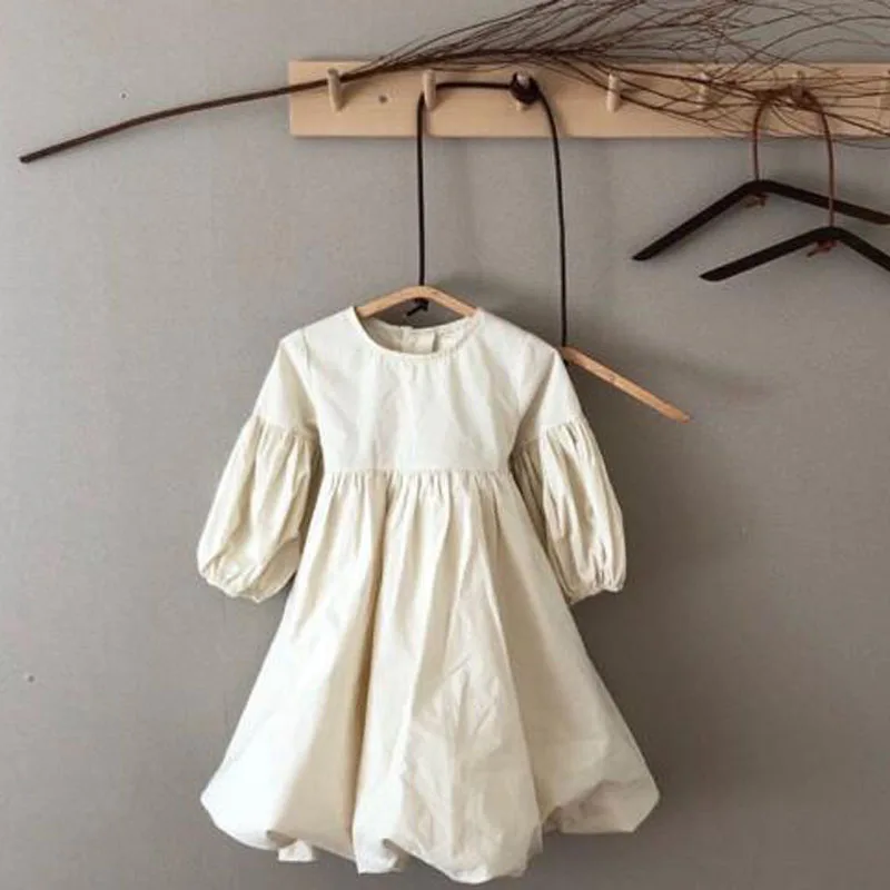 MILANCEL, весенние платья для девочек, платье с длинными рукавами для девочек, льняные Детские платья с оборками
