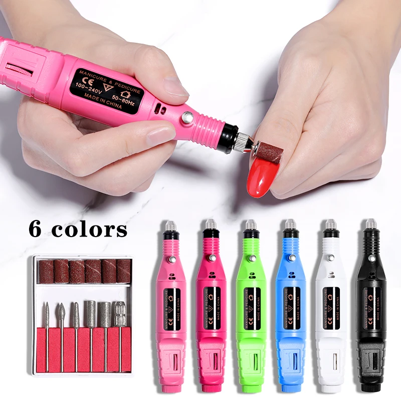 Электрическая дрель для ногтей, маникюрный набор, ручка для дизайна ногтей, педикюр, Шлифовальная Пилка Для дизайна ногтей, набор инструментов для дизайна ногтей, вилка EU/US, Прямая поставка