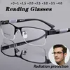 Nouvelle tendance lunettes de lecture lunettes de lecture hommes et femmes haute qualité demi-cadre dioptries bureau d'affaires hommes lunettes de lecture ► Photo 1/6