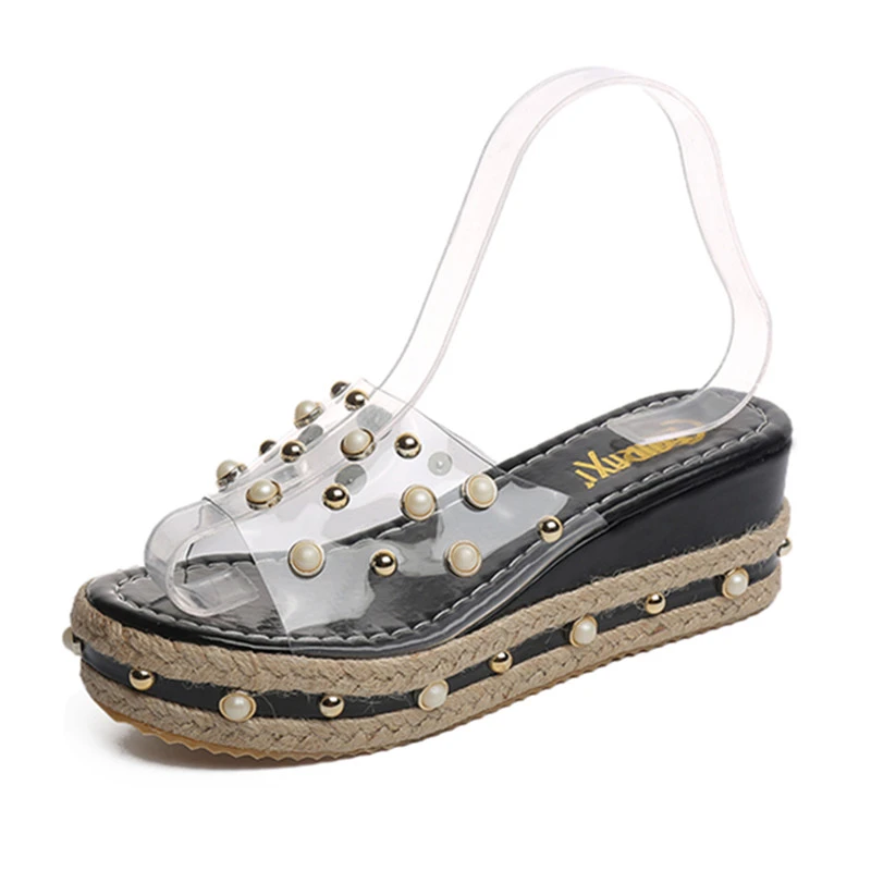clear platform jelly shoes