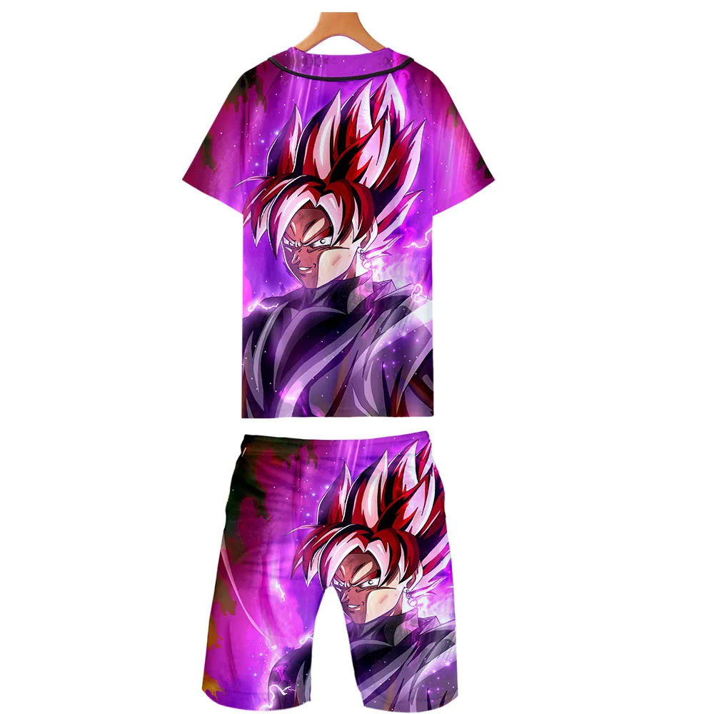 DRAGON BALL летние мужские повседневные пляжные костюмы шорты с коротким рукавом свитер+ брюки Быстросохнущий Спортивный костюм спортивные костюмы Спортивная одежда