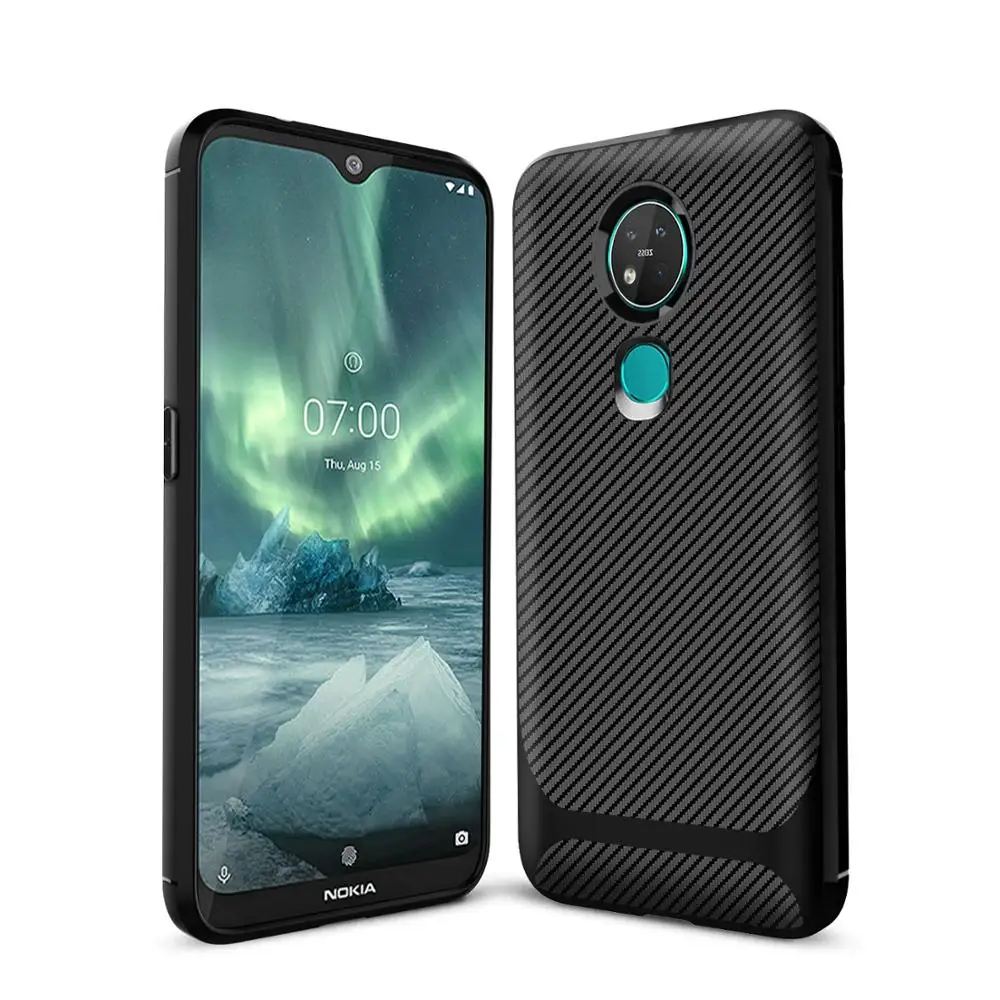 Для Nokia 7 2 чехол для телефона 6 4 тонкий ТПУ углеродное волокно защитный