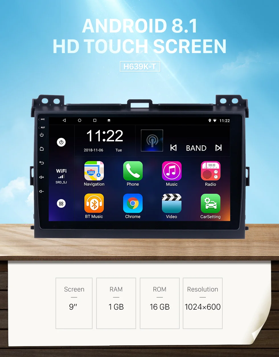 Discount Harfey 2Din Android 9.0/8.1 9" Car Radio For Toyota Prado 2007-2010 Touchscreen Wifi Multimedia Player GPS Head Unit 1