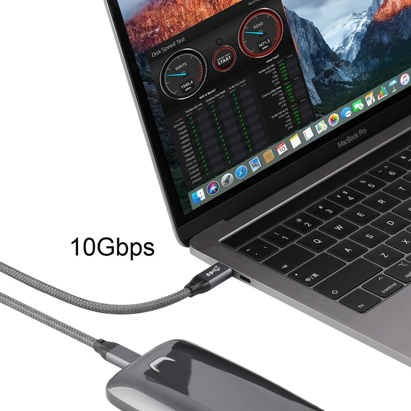10 Гбит/с USB-C USB 3,1 type C Gen2 кабель для передачи данных и видео 100 Вт с e-маркером для планшетов, телефонов и ноутбуков UC-124