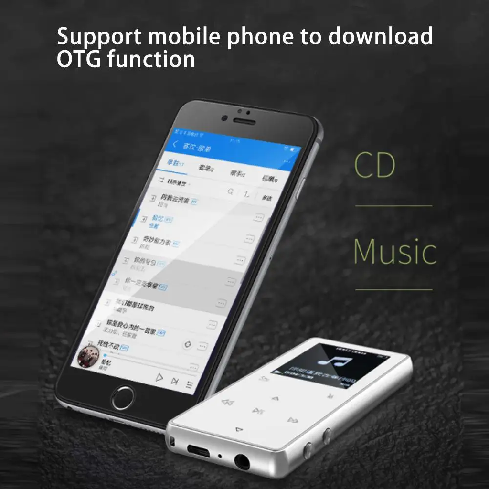 TWISTER.CK 1.8 inch Touch Metal External Release Portable MP3 Music Player with FM Hi-Fi Lossless Support Up to 128GB