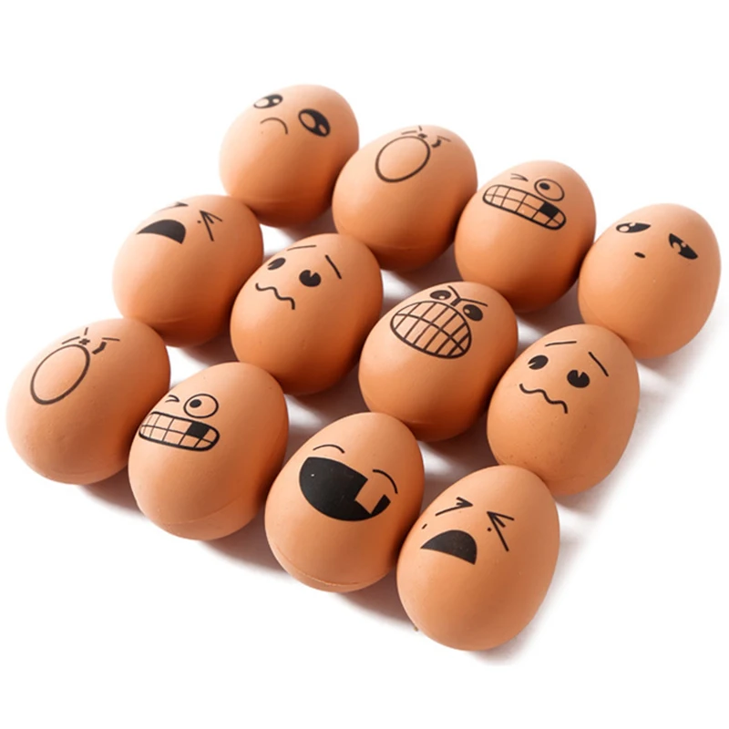 Dog Toy 24PCS Expression Eggs Model Rubber Teeth Cleaning Protection Biting Chewing Toy for Dog Pet Dog