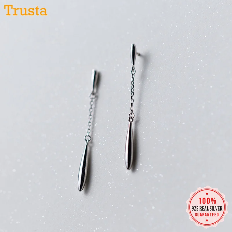 Trustdavis,,, 925, твердые, Настоящее серебро, с кисточками, капельки, 3,9 см, серьги-гвоздики, рождественский подарок для девочек-подростков, женщин DA183