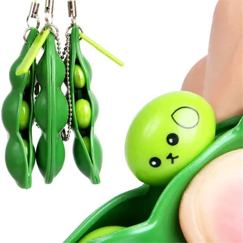 

Squishy Infinite Squeeze Edamame Bean Pea Expression Chain Key Pendant Ornament Stress Relieve Decompression Toys antistress