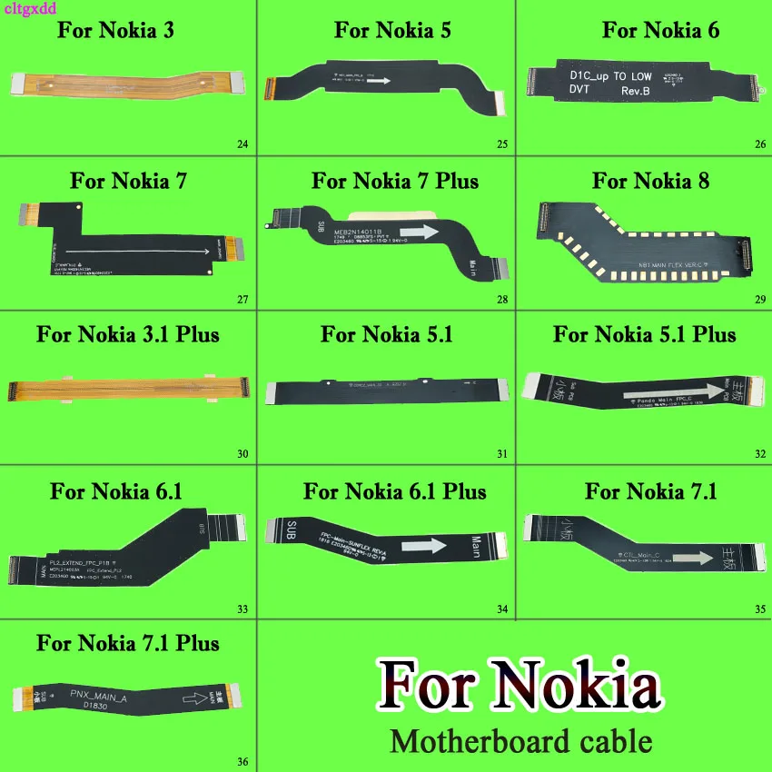 

cltgxdd For Nokia 3 5 6 7 8 3.1 5.1 6.1 7.1 Plus Main Motherboard Flex Cable Connector Replacement parts
