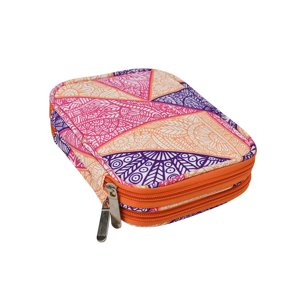 

Storage Case Rectangle Accessory Double Layer Sewing Zipper Closure Compartments Crochet Hook Bag Travel Knitting Tool Organizer