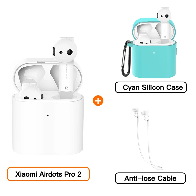 add green Case Xiaomi Airdots Pro 2 Air 2 Mi True Wireless Earphone 2 TWS Bluetooth Headset 2 Smart Voice Control LHDC Tap Control Dual MIC EN - Цвет: add green Case