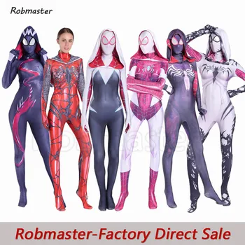 

Women Spider Gwen Stacy Cosplay Zentai Anti-Gwenom Symbiote Venom Carnage Gwen Costumes Halloween Party Bodysuit Jumpsuits