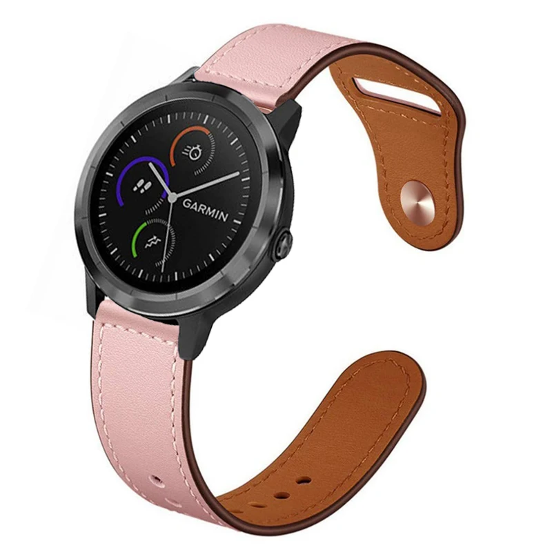 Ремешок из натуральной кожи для Garmin Vivoactive 3 музыка умный браслет Запасной ремешок для Forerunner 245 m 645 Замена браслета