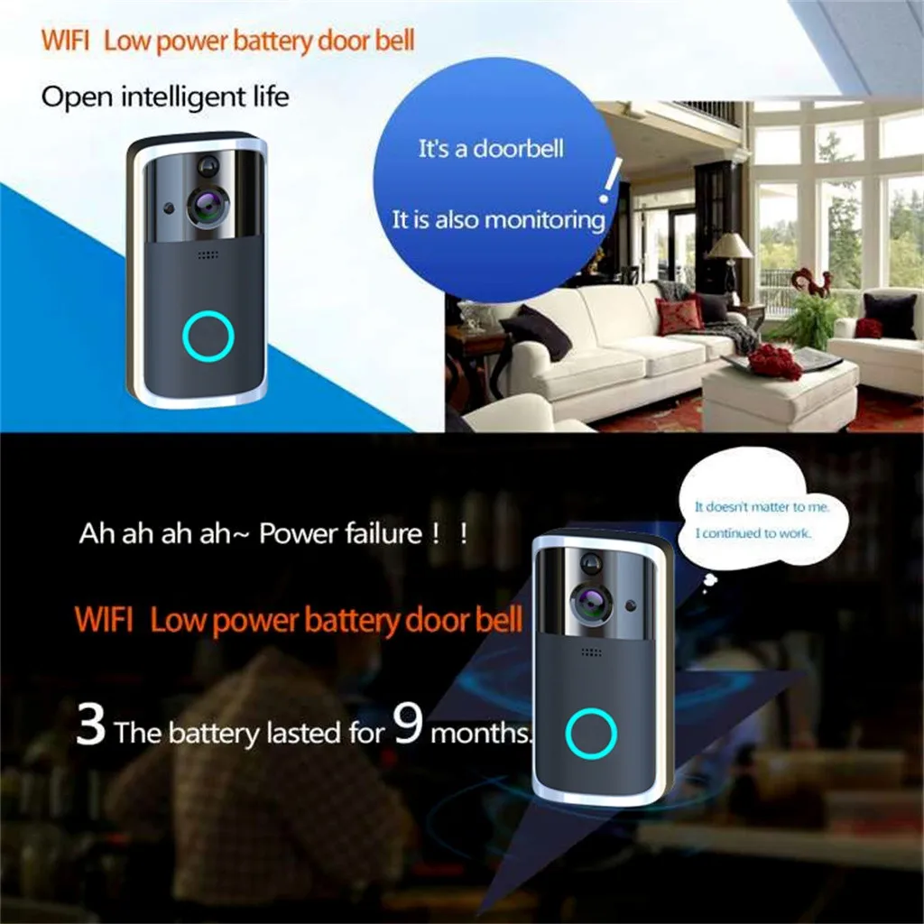 HD intelligent wireless visual intelligent doorbell voice intercom home wifi mobile phone remote electronic cat's eye