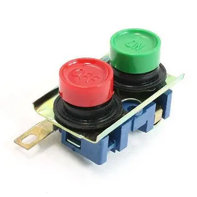 

110-220V 10A Green ON Red OFF Latching Action Push Button Switch for Hoist