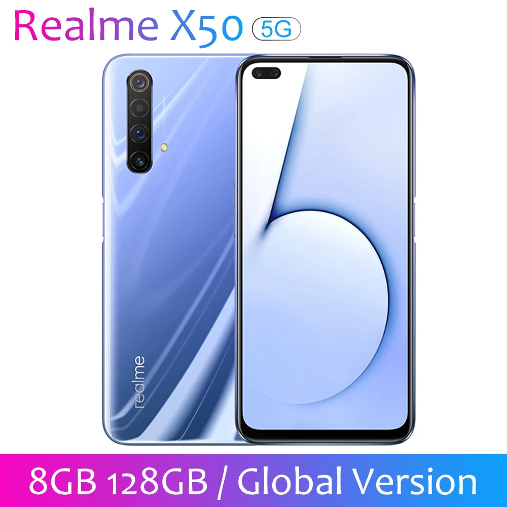 Realme X50 5G смартфон 8 ГБ 128 6 4 ''snapdragon 76 64MP Quad проходит топливный фильтр грубой