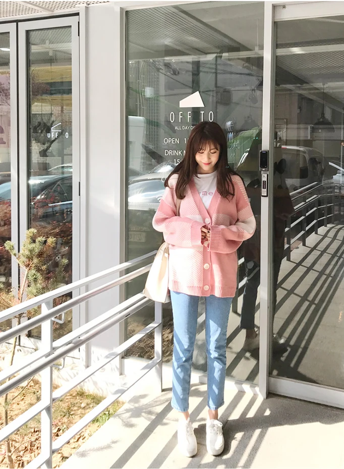 Elegant Loose Women Cardigans Loose Single-breasted Women Sweater Autumn Winter Plaid Female Open Stitch Jumpers