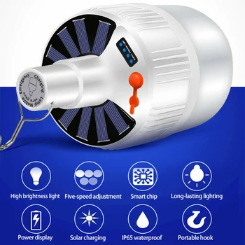 

Outdoors Camp Lantern For Family Lighting Camp Solar Powered Shed Light Bulb Portable Camping Night Market Hanging Lamp Light