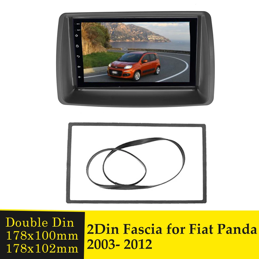 Двойная Din радиопанель для FIAT Panda 2003-2012 стерео DVD-плеер панель крепление приборной