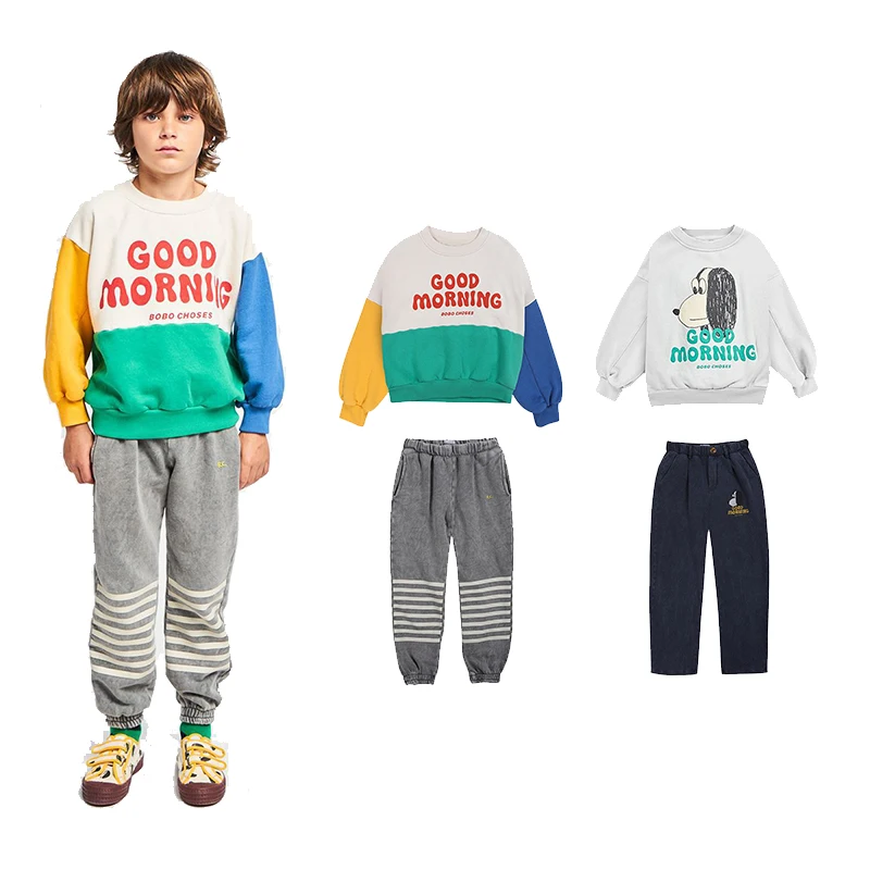 Bobo 2021 детская одежда свитеры для мальчиков пуловер девочек на осень и зиму милые
