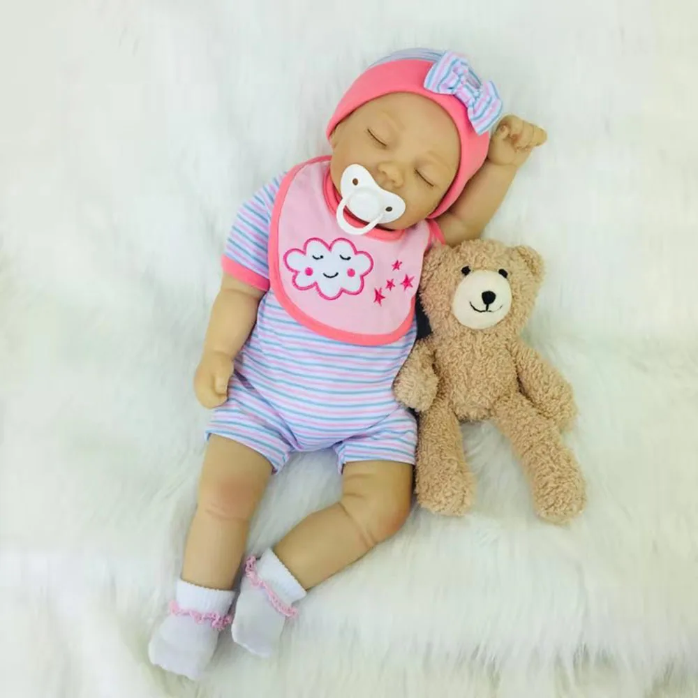 Кукла Avani 'Eve' Реалистичная кукла-Реборн, Реалистичная мягкая виниловая кукла для новорожденных, куклы для подарков - Цвет: bear(light brown)