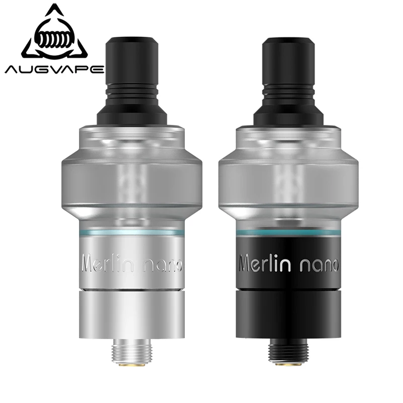 

Augvape Merlin Nano Atomizer RTA 18mm 2ml 3.5ml Hidden Adjustable Airflow Bottom Refill System Peek Chamber E-cigarette Vape RTA