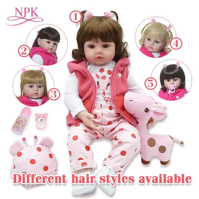 

bebes reborn doll 48cm Silicone reborn baby doll adorable Lifelike toddler Bonecas girl menina de surprice doll with hands open