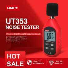 UNI-T ut353 instrumento de medição de ruído, decibelímetro de 30-130db mini medidor de nível sonoro, monitor de decibéis
