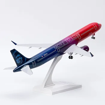

30CM 1:150 Scale Airplanes Alaska Airlines Airbus A321 NEO Model Aircraft Diecast Resin plane Model collection Display