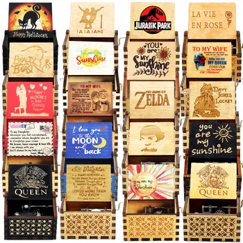 

Engraved Color Wooden Hand Crank Music Box Perfect Gift for Wife - You Are My Queen Forever Birthday Present Christmas Gift